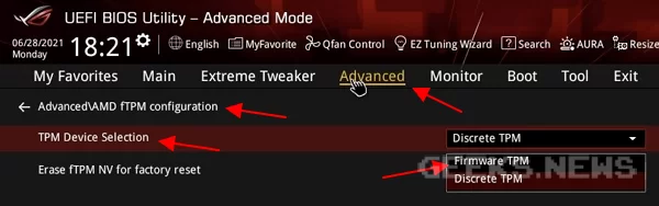Як увімкнути TPM 2.0 на платах для процесорів AMD