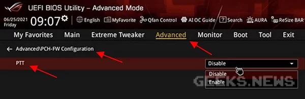 Як увімкнути TPM 2.0 на платах для процесорів Intel