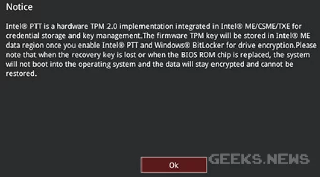 Як увімкнути TPM 2.0 на платах для процесорів Intel