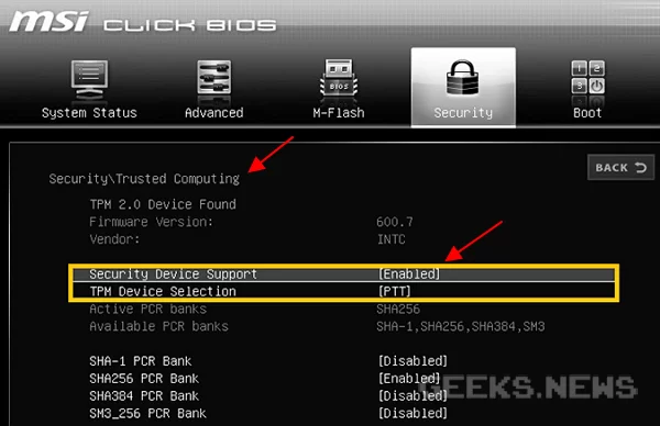 Як увімкнути TPM 2.0 на платах для Intel