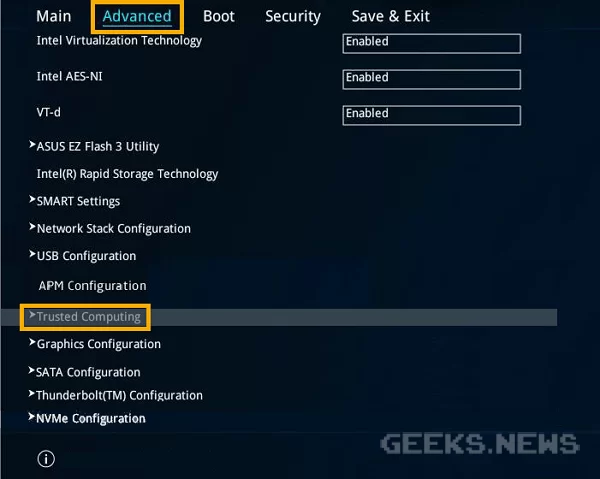 Як увімкнути TPM 2.0 на ноутбуках ASUS