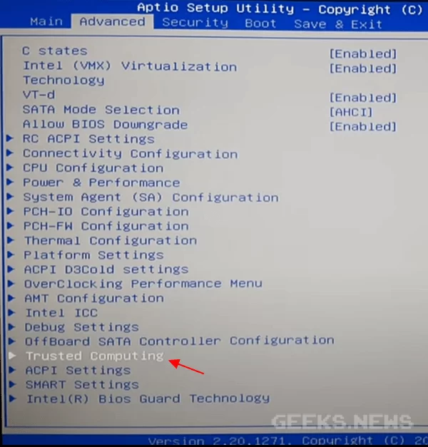 Як увімкнути TPM 2.0 на ноутбуці MSI