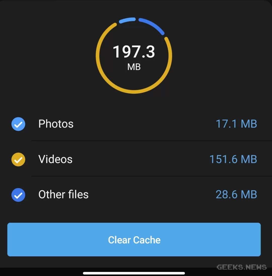 Як очистити кеш Telegram?