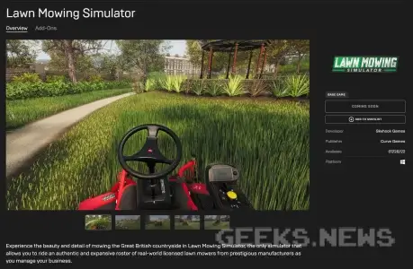 Як отримати Lawn Mowing Simulator безкоштовно в Epic Games Store