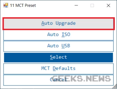 Автоматичне оновлення до Windows 11 без перевірки сумісності за допомогою Universal Media Creation Tool