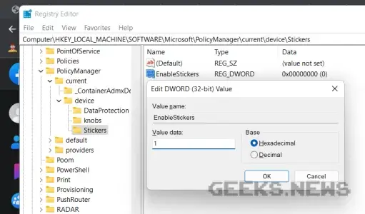 Стікери Windows 11 не відображаються