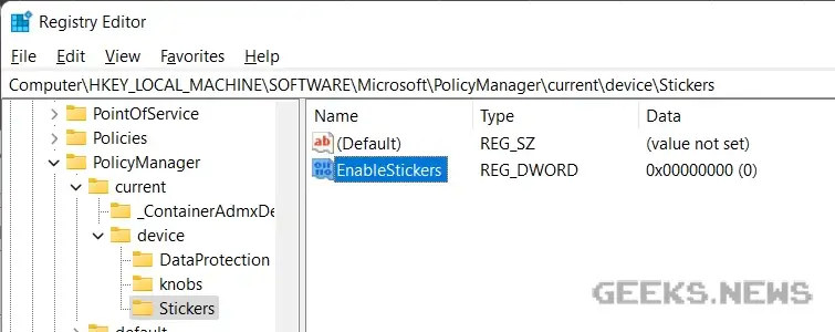 Стікери Windows 11 не відображаються