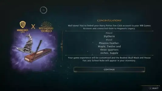 Як імпортувати гоґвортський факультет і чарівну паличку з сайту My wizarding world в Hogwarts Legacy